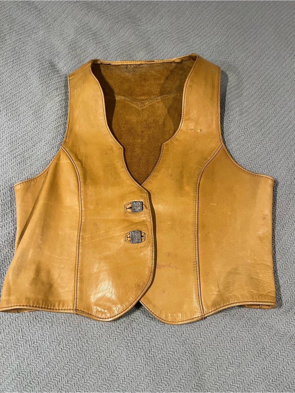 Vintage Tan Leather Western Vest